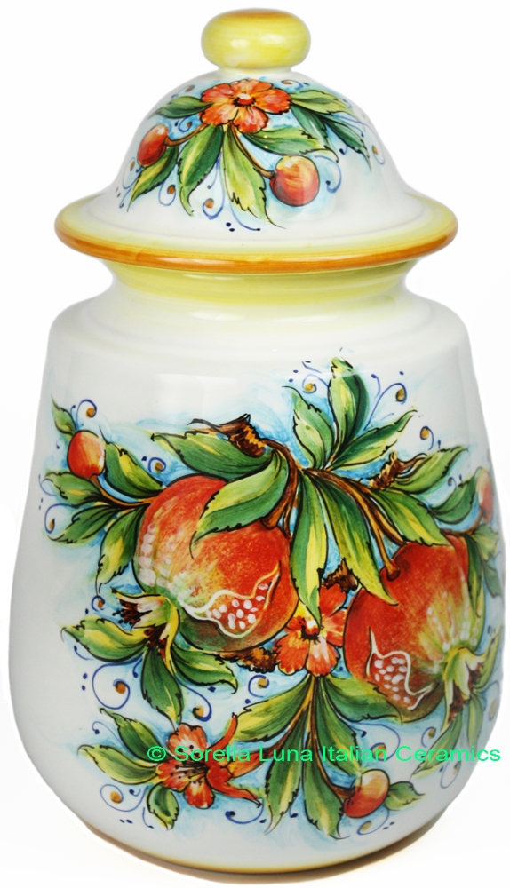 Hand Painted Ceramic Majolica Cookie Jar