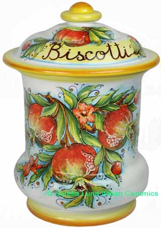 Biscotti Cookie Jar - Pomegrante 28cm