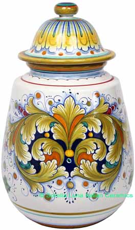 Italian Ceramic Decorative Urn - Brown Acanthus