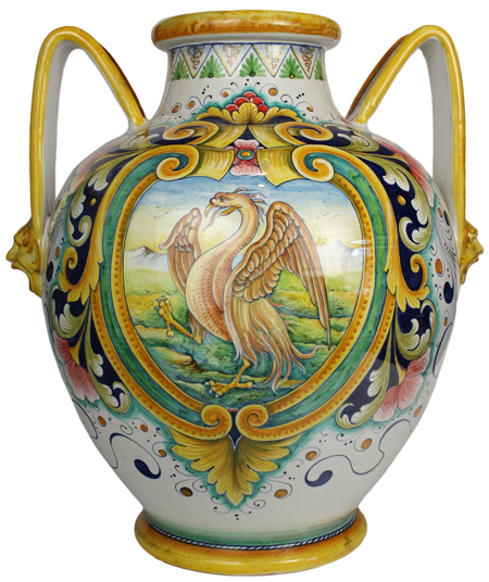 Italian Ceramic Floor Vase - Crane
