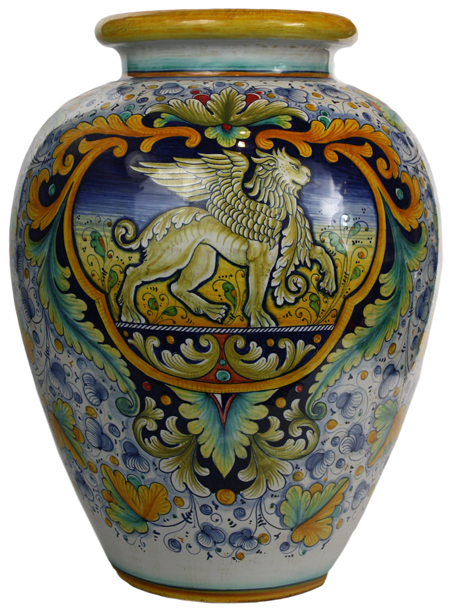 Italian Ceramic Floor Vase - Griffin