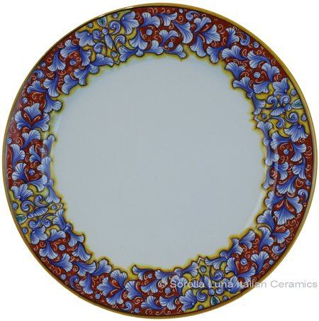 Deruta Italian Charger Plate - Acanthus Red/Yellow