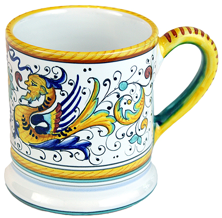 ceramic majolica coffee mug cup raffaellesco large F