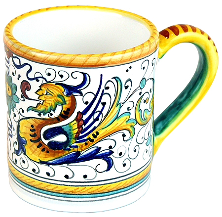 ceramic majolica coffee mug cup raffaellesco small F