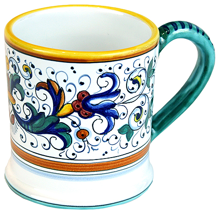 ceramic majolica coffee mug cup ricco deruta large F