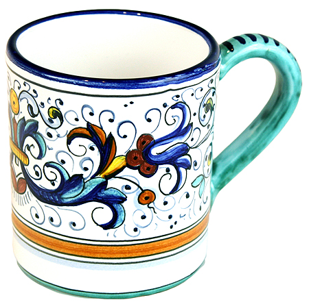 ceramic majolica coffee mug cup ricco deruta small F