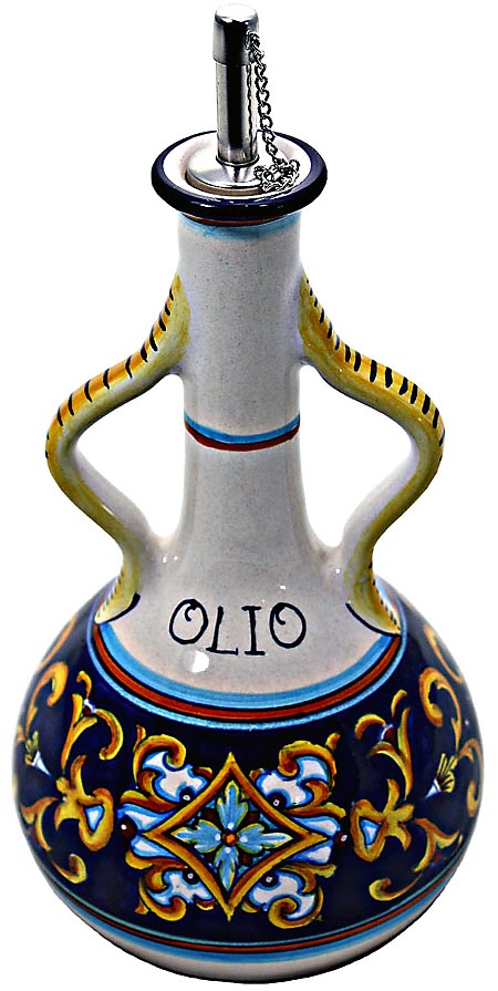 Ceramic Majolica Olive Oil Dispenser