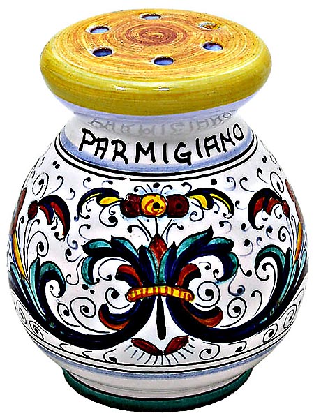 Ceramic Majolica Parmesian Cheese Shaker Ricco Deruta