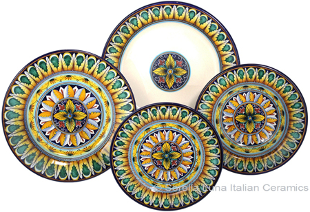 Deruta Italian Ceramic Dinner Place Setting - Geometrico
