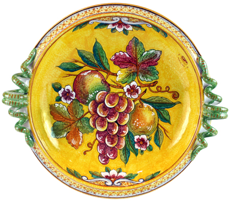 Deruta Italian Ceramic Round Handled Platter