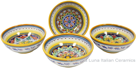 Italian Ceramic Maiolica Vario Bowl set GG 14cm
