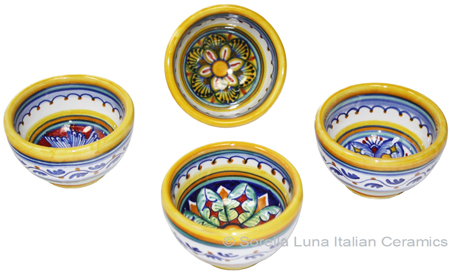 Italian Ceramic Maiolica Vario Bowl set GG 6cm