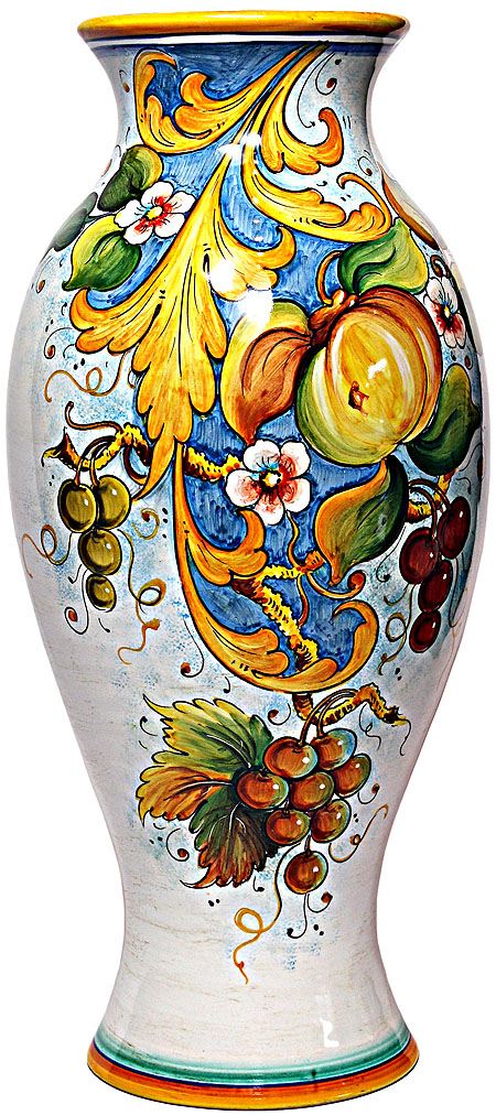 Deruta Italian Ceramic Vase - Frutta Festone - 50cm
