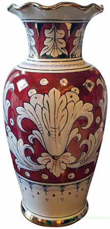 Deruta Italian Ceramic Vase - Rubino e Oro 25cm
