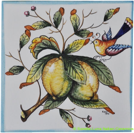 Tile Amalfi Lemon with Bird