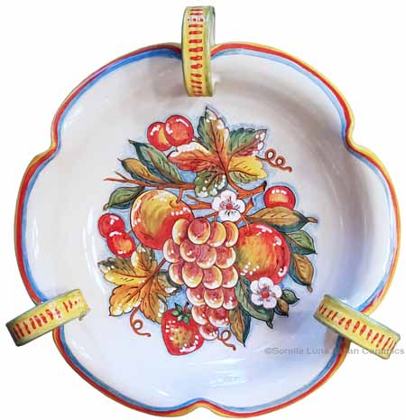 Italian Centerpiece Handled Bowl - Frutta Creme