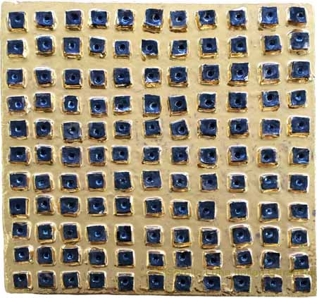 Tile - Gold with Blue Squares/Holes