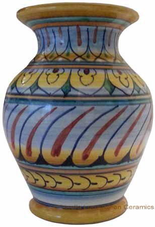 Deruta Italian Ceramic Vase Feathers