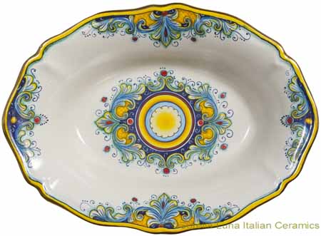 Italian Ceramic Oval Platter - D'Oro Gold - 36cm