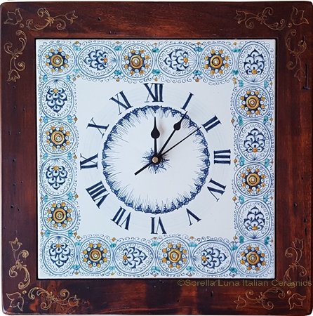 Italian Majolica Clock - Palmette/Jubilant - 40cm