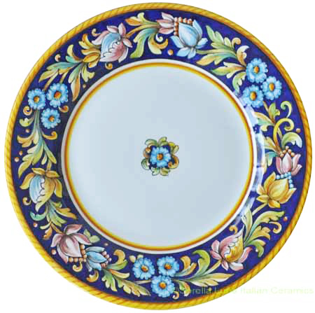Deruta Italian Salad Plate - Blue Flower