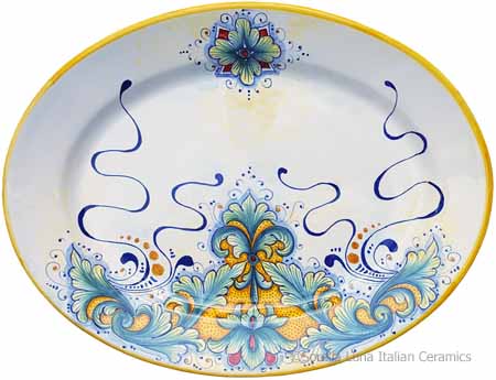Deruta Italian Ceramic Oval Platter - D198