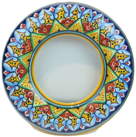 Ceramic Majolica Picture Frame Round