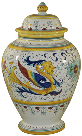 Italian Ceramic Centerpiece Urn - Raffaellesco