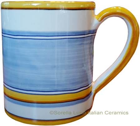 Majolica coffee mug cup - Pennellato Blu Chiaro