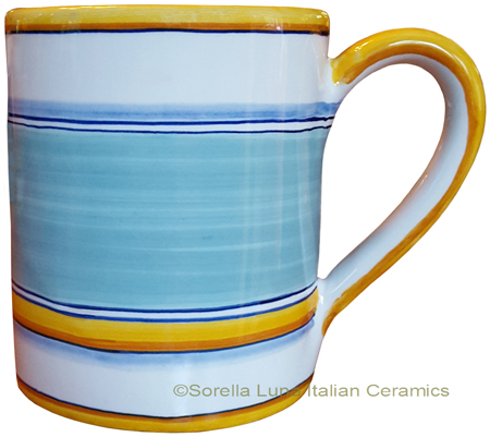 Majolica coffee mug cup - Pennellato Salvia