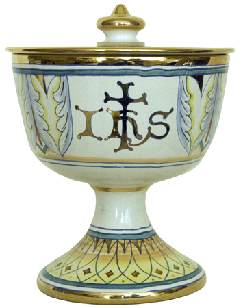 Urn - Pisside Vario Oro Acanthus - Gold with Cross