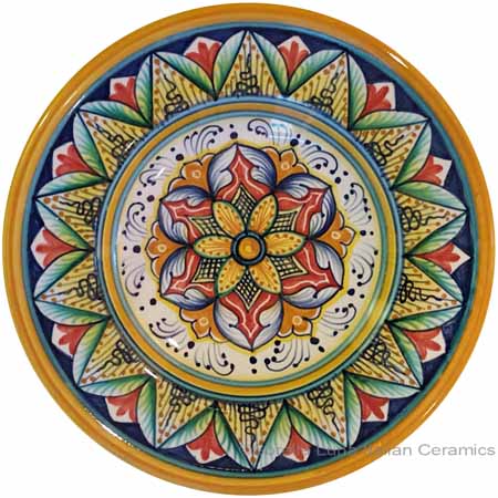 Hanging/Dipping Plate - Red Yellow Flower - 15cm