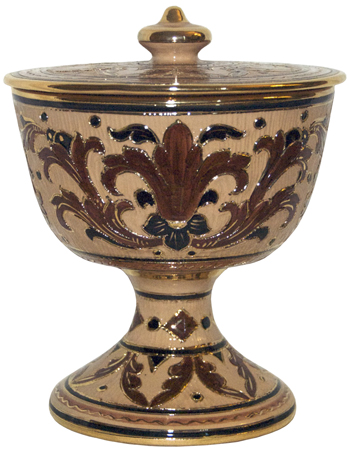 Urn - Pisside Brown and Creme Oro - Gold 