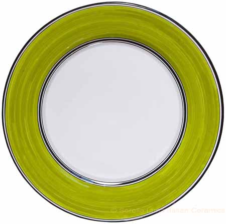 Italian Charger Plate - Black Border Solid Meadow Green - Prato