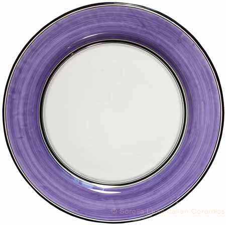 Italian Charger Plate - Black Border Solid Purple Viola