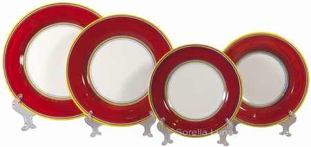 Italian Charger Place Setting - Yellow Border Red