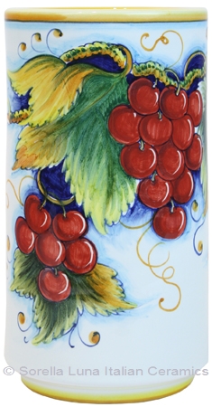 Deruta Italian Ceramic Wine Chiller - Red Grapes