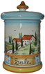 Ceramic Majolica Salt Jar Tuscan Country Poppies