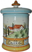 Ceramic Majolica Coffee Jar Tuscan Country Poppies