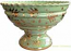 Tuscan Centerpiece Pedestal Bowl - Light Green/Gold Scalloped