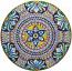 Ceramic Majolica Plate G06 Deruta Ricco Scrolls Star 47cm
