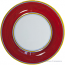Italian Dinner Plate Yellow Rim Solid Red