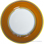 Deruta Italian Salad Plate - Yellow Rim Solid Orange