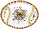 Ceramic Maiolica Oval Antipasto Serving Tray Dish 26cm