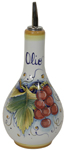 Ceramic Majolica Olive Oil Dispenser Red grapes 20cm