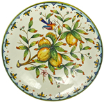 Ceramic Majolica Plate Tuscany Amalfi Lemon NN 40cm