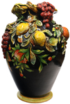 Italian Ceramic Floor Vase - Frutta Nero Relief