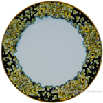 Deruta Italian Charger Plate - Acanthus Black/Yellow