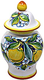 Ceramic Majolica Covered Jar Limoni Classic GG 23cm