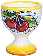 Ceramic Majolica Egg Cup Server Red Grape 6cm
